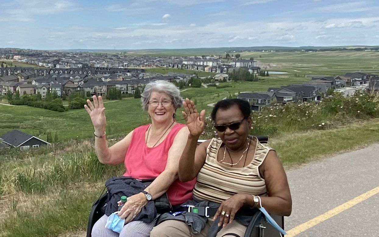 St. Marguerite Manor residents Anne Rosgen and Asnet Gordon have both gone for several rides on the specialized trishaw bicycle, including together. 